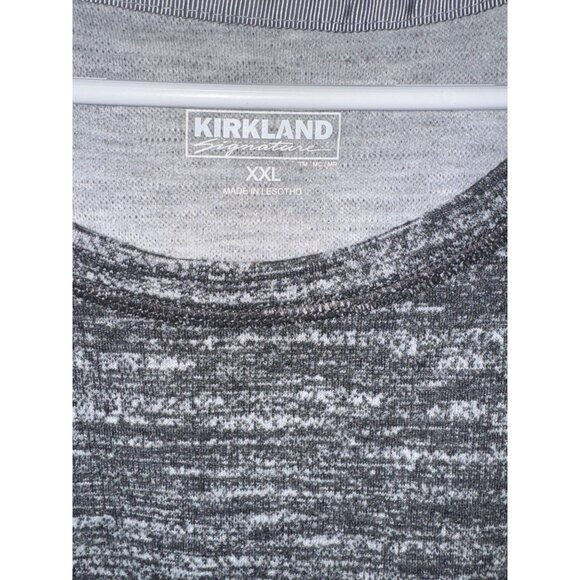 Kirkland Signature XXL Heathered Black/Gray Long Sleeve Crewneck Shirt - Picture 3 of 7